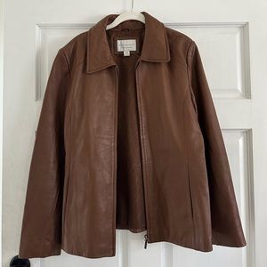 Worthington Genuine Lambskin Brown LeatherJacket